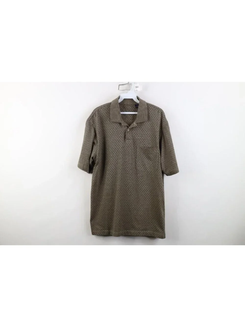 Vintage 90s Streetwear Mens Medium Faded Argyle Diamond Knit Golf Polo Shirt